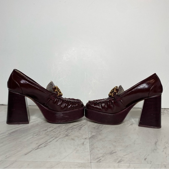 Circus Sam Edelman Susie Dark Burgundy Platform Loafer Pump 6M - Picture 5 of 15